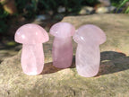 Polished Gemmy Rose Quartz Mushrooms x 12 From Madagascar - Toprock Gemstones and Minerals 