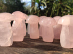 Polished Gemmy Rose Quartz Mushrooms x 12 From Madagascar - Toprock Gemstones and Minerals 