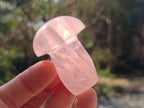 Polished Gemmy Rose Quartz Mushrooms x 12 From Madagascar - Toprock Gemstones and Minerals 