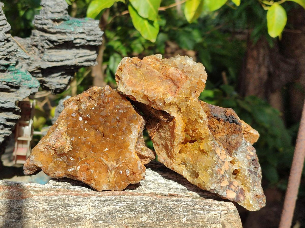 Natural Golden Limonite Quartz Clusters x 5 From Solwezi, Zambia - Toprock Gemstones and Minerals 