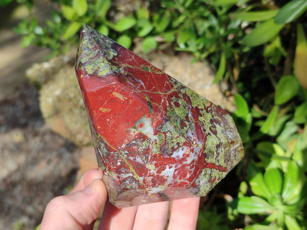 Polished Bastite Dragonsblood Stone Display Crystal Points x 3 From Tshipise, South Africa - Toprock Gemstones and Minerals 