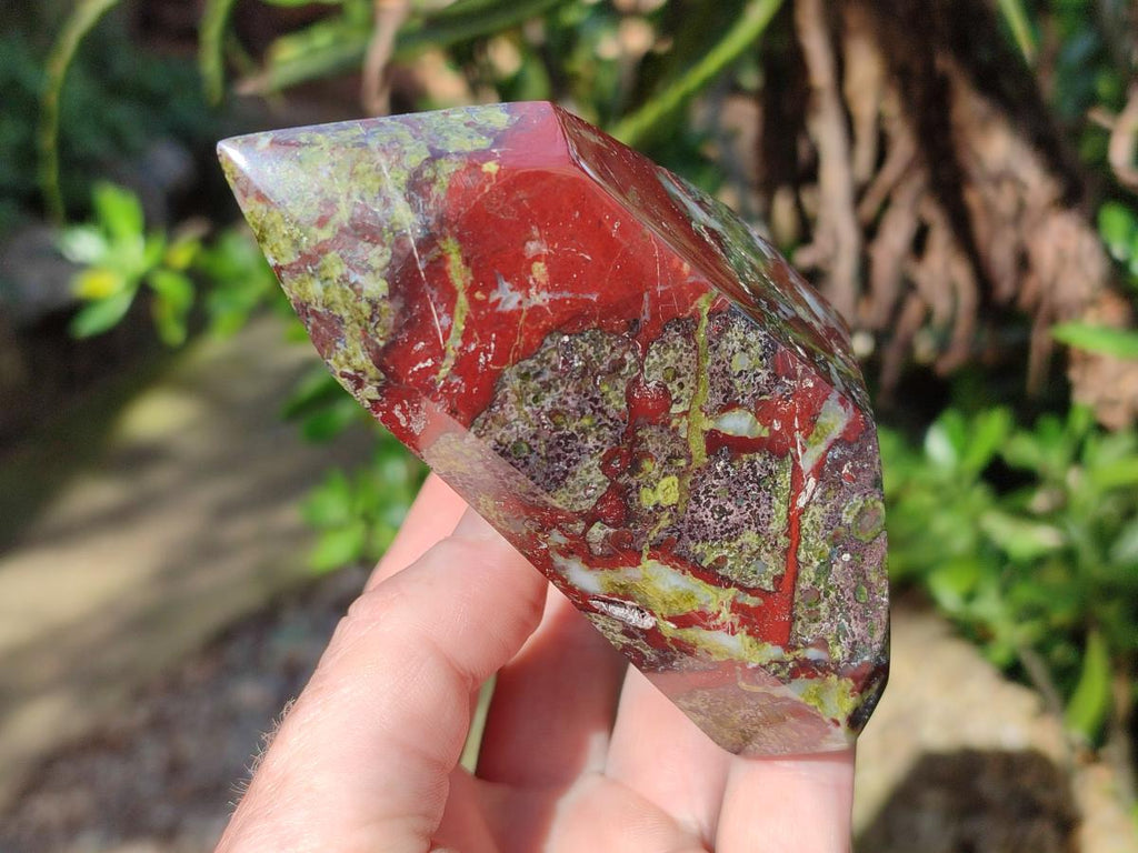 Polished Bastite Dragonsblood Stone Display Crystal Points x 3 From Tshipise, South Africa - Toprock Gemstones and Minerals 