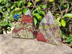 Polished Bastite Dragonsblood Stone Display Crystal Points x 3 From Tshipise, South Africa - Toprock Gemstones and Minerals 