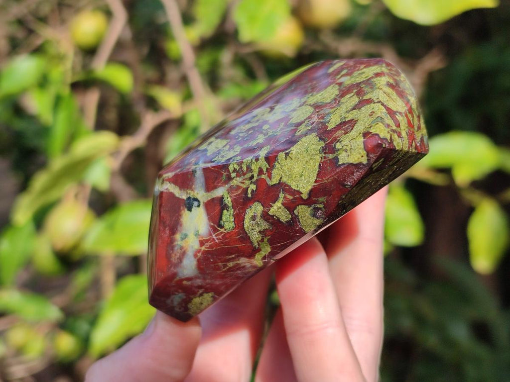 Polished Bastite Dragonsblood Stone Display Crystal Points x 3 From Tshipise, South Africa - Toprock Gemstones and Minerals 