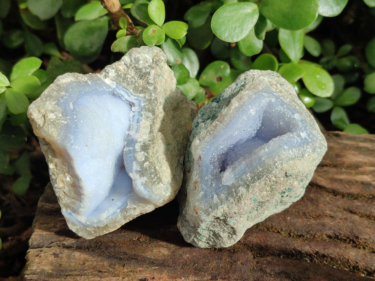 Polished Blue Lace Agate Geodes x 22 From Nsanje, Malawi - Toprock Gemstones and Minerals 
