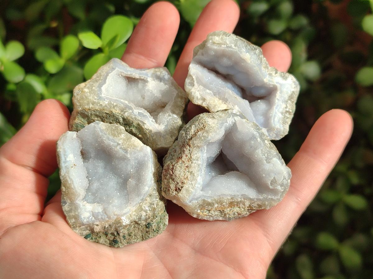 Polished Blue Lace Agate Geodes x 22 From Nsanje, Malawi - Toprock Gemstones and Minerals 