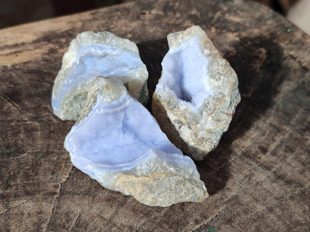 Polished Blue Lace Agate Geodes x 22 From Nsanje, Malawi - Toprock Gemstones and Minerals 