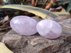 Polished Gemmy Rose Quartz Palm Stones x 24 From Madagascar - Toprock Gemstones and Minerals 