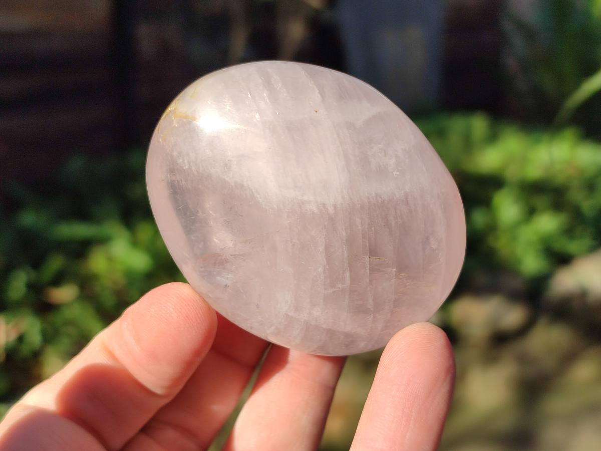 Polished Gemmy Rose Quartz Palm Stones x 24 From Madagascar - Toprock Gemstones and Minerals 