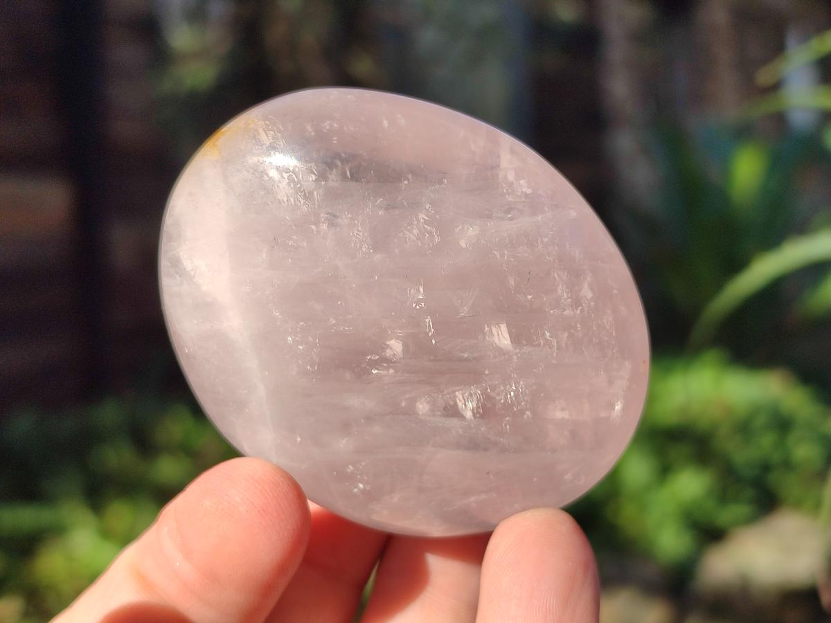 Polished Gemmy Rose Quartz Palm Stones x 24 From Madagascar - Toprock Gemstones and Minerals 
