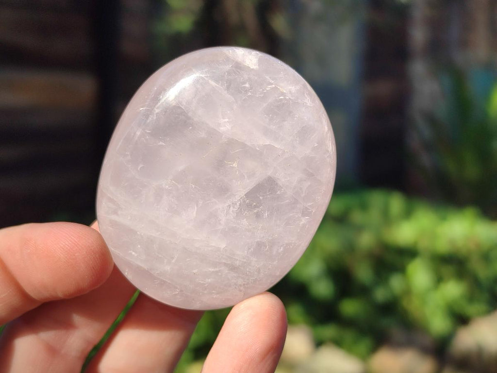 Polished Gemmy Rose Quartz Palm Stones x 24 From Madagascar - Toprock Gemstones and Minerals 