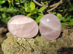 Polished Gemmy Rose Quartz Palm Stones x 24 From Madagascar - Toprock Gemstones and Minerals 