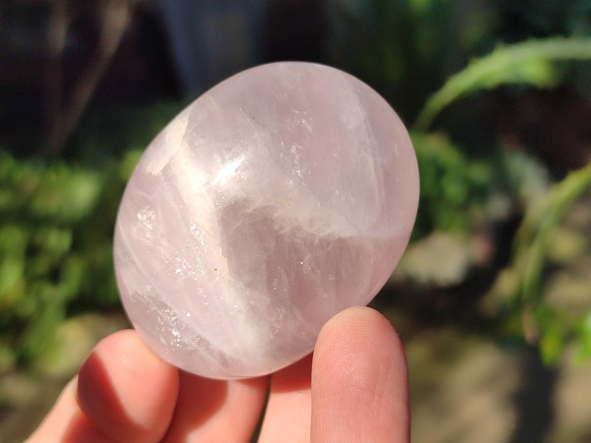 Polished Gemmy Rose Quartz Palm Stones x 24 From Madagascar - Toprock Gemstones and Minerals 