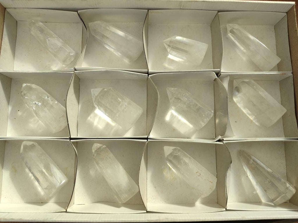 Polished Clear Quartz Display Crystals x 12 From Madagascar - Toprock Gemstones and Minerals 