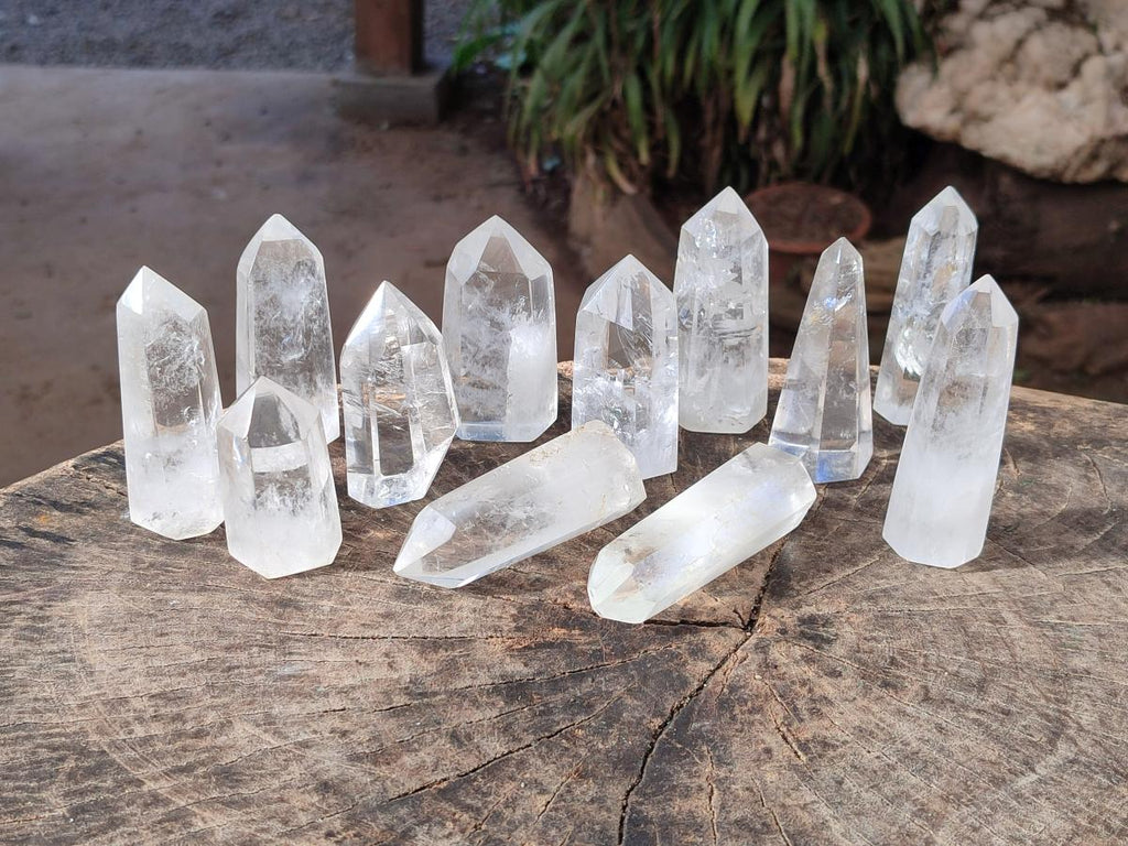 Polished Clear Quartz Display Crystals x 12 From Madagascar - Toprock Gemstones and Minerals 