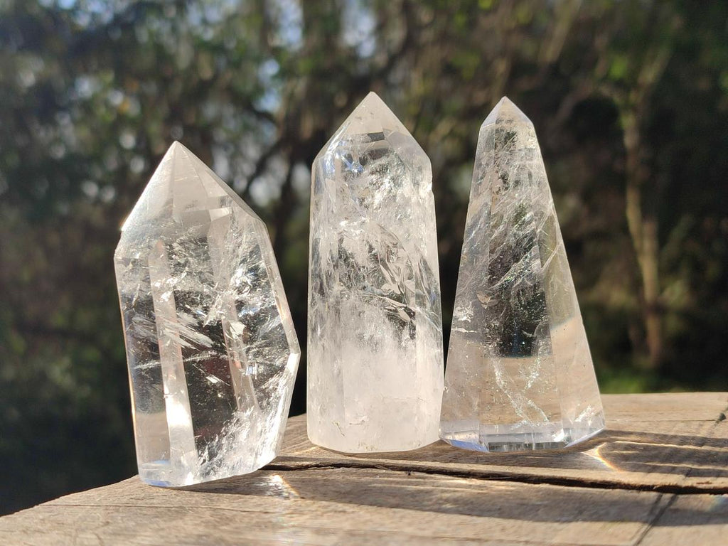 Polished Clear Quartz Display Crystals x 12 From Madagascar - Toprock Gemstones and Minerals 