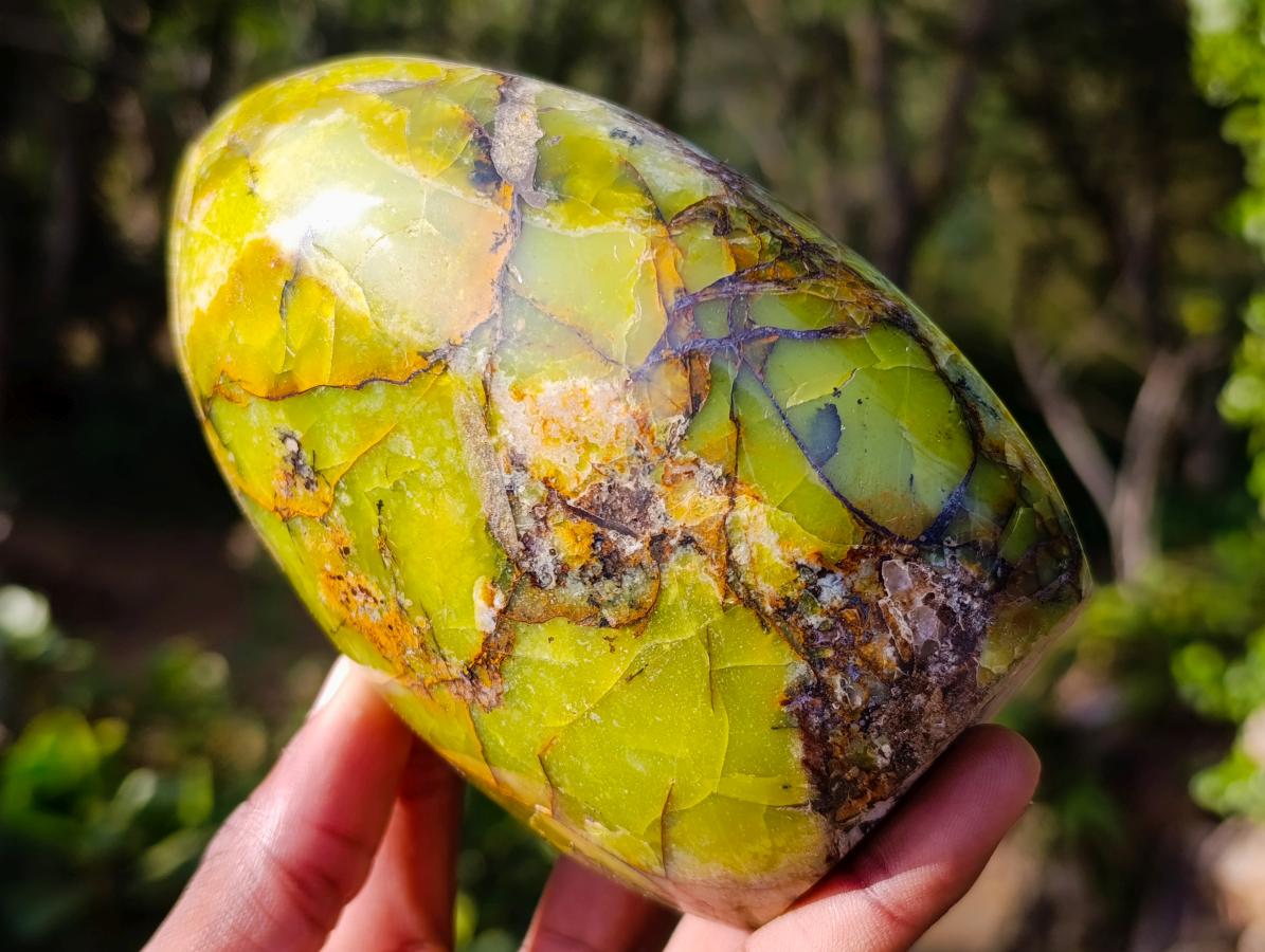 Polished Green Opal Standing Display Pieces x 2 From Betroka, Madagascar - Toprock Gemstones and Minerals 