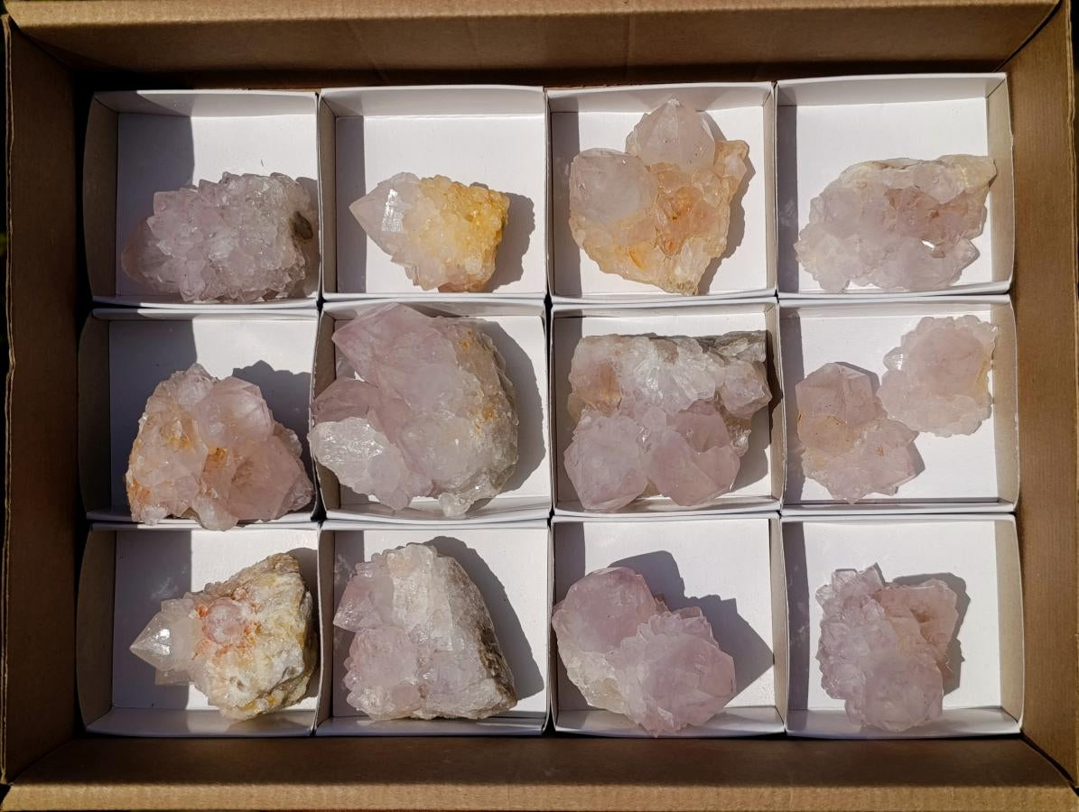 Natural Lilac Spirit Amethyst Clusters x 13 From Boekenhouthoek, South Africa - Toprock Gemstones and Minerals 