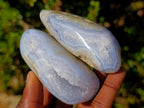 Polished Blue Lace Agate Geodes and Free Forms x 8 From Nsanje, Malawi - Toprock Gemstones and Minerals 