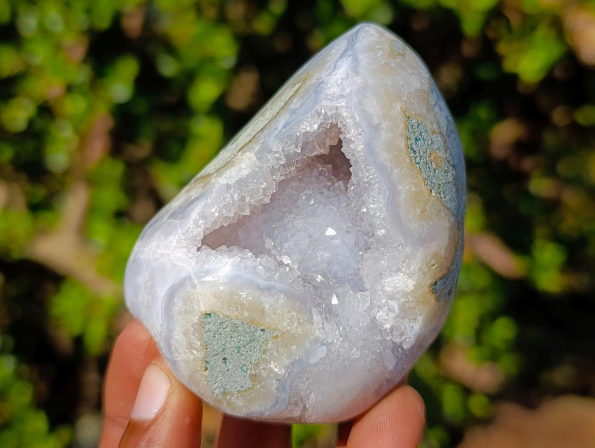 Polished Blue Lace Agate Geodes and Free Forms x 8 From Nsanje, Malawi - Toprock Gemstones and Minerals 