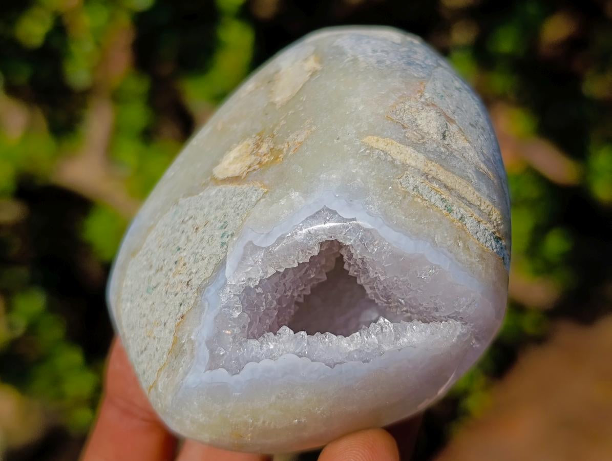 Polished Blue Lace Agate Geodes and Free Forms x 8 From Nsanje, Malawi - Toprock Gemstones and Minerals 