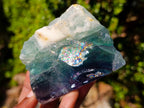 Polished One Side Watermelon Fluorite Specimens x 4 From Uis, Namibia - Toprock Gemstones and Minerals 