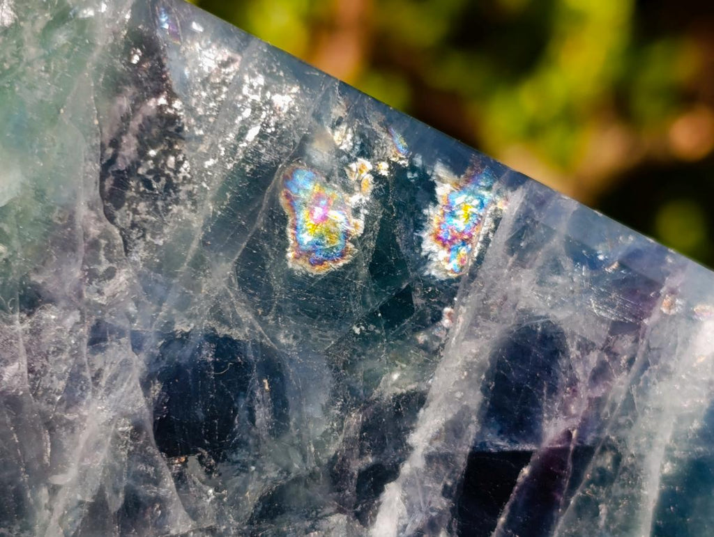 Polished One Side Watermelon Fluorite Specimens x 4 From Uis, Namibia - Toprock Gemstones and Minerals 