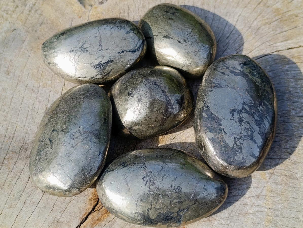 Polished Basalt Pharaoh Stone Galets x 6 From Iron Duke Mine, Zimbabwe - Toprock Gemstones and Minerals 