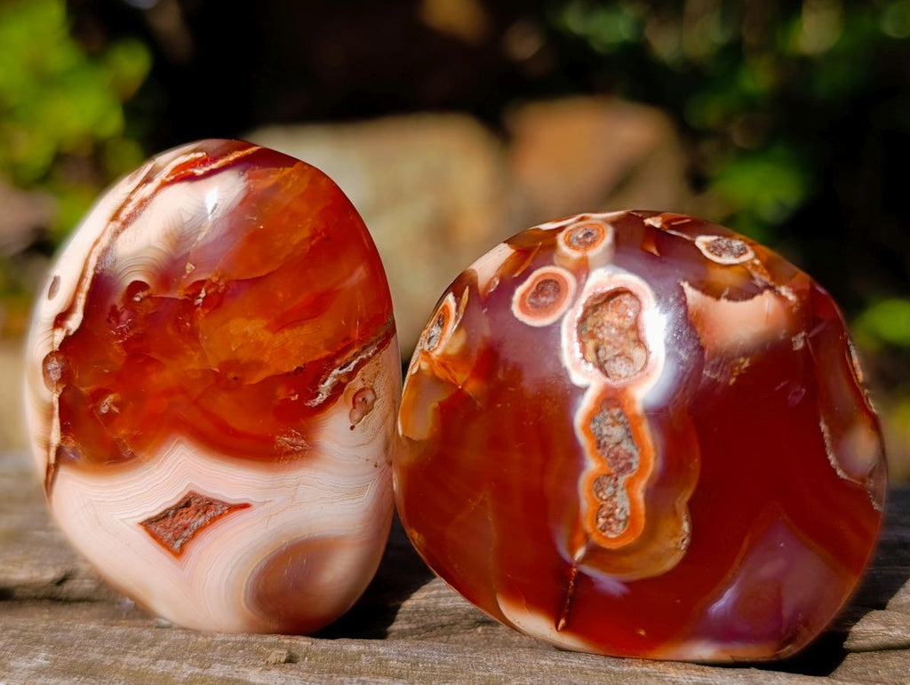 Polished Carnelian Agate Gemstone Palm Stones x 28 From Madagascar - Toprock Gemstones and Minerals 