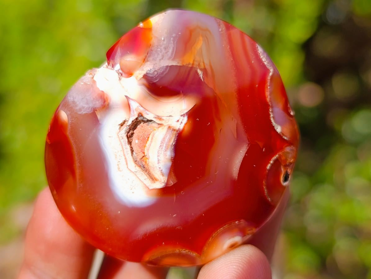 Polished Carnelian Agate Gemstone Palm Stones x 28 From Madagascar - Toprock Gemstones and Minerals 