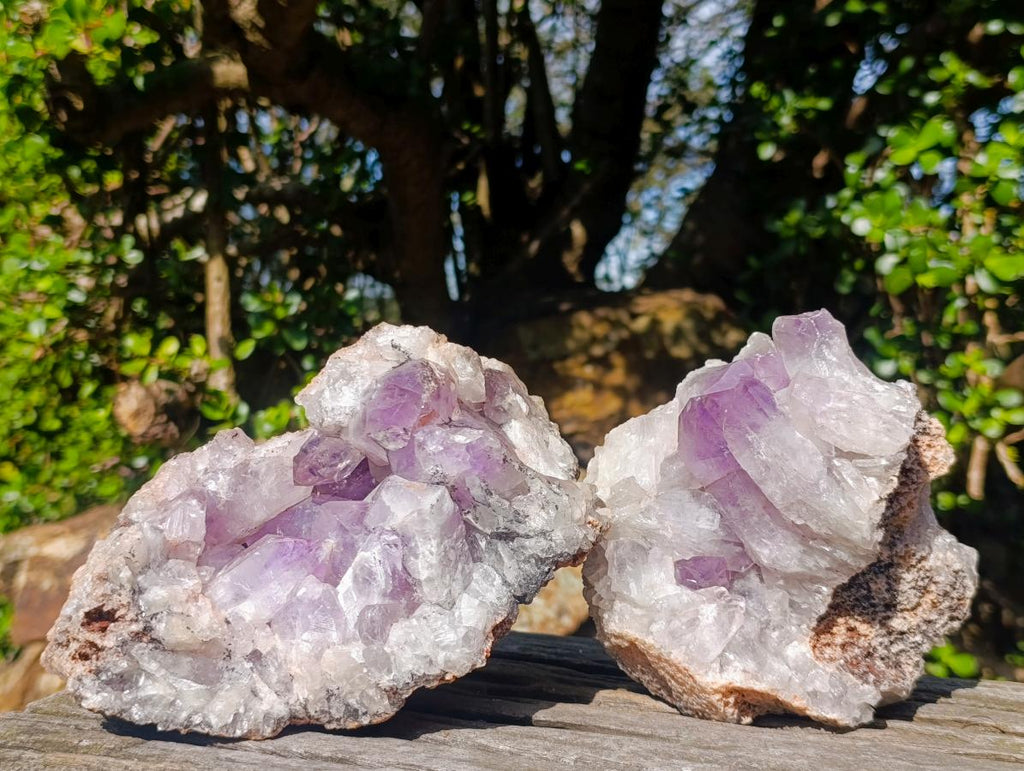Natural Jacaranda Amethyst Crystal Clusters x 2 From Mumbwa, Zambia - Toprock Gemstones and Minerals 