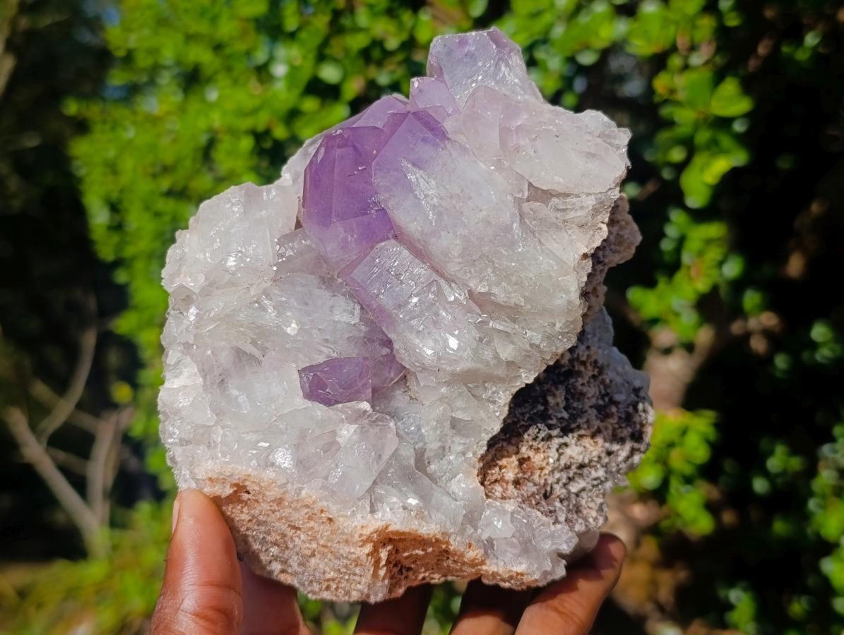 Natural Jacaranda Amethyst Crystal Clusters x 2 From Mumbwa, Zambia - Toprock Gemstones and Minerals 
