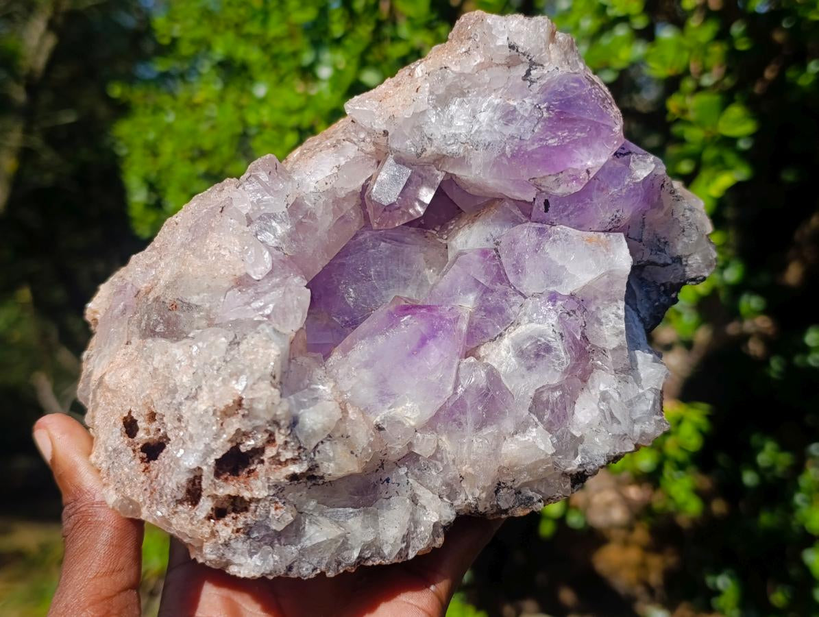 Natural Jacaranda Amethyst Crystal Clusters x 2 From Mumbwa, Zambia - Toprock Gemstones and Minerals 