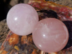 Polished Gemmy Star Rose Quartz Spheres x 3 From Madagascar - Toprock Gemstones and Minerals 