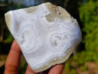Polished On One Side Blue Lace Agate Geodes x 6 From Nsanje, Malawi - Toprock Gemstones and Minerals 