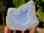 Polished On One Side Blue Lace Agate Geodes x 6 From Nsanje, Malawi - Toprock Gemstones and Minerals 