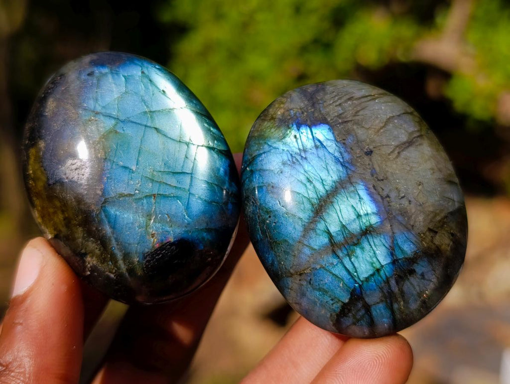 Polished Labradorite Palm Stones x 20 From Madagascar - Toprock Gemstones and Minerals 