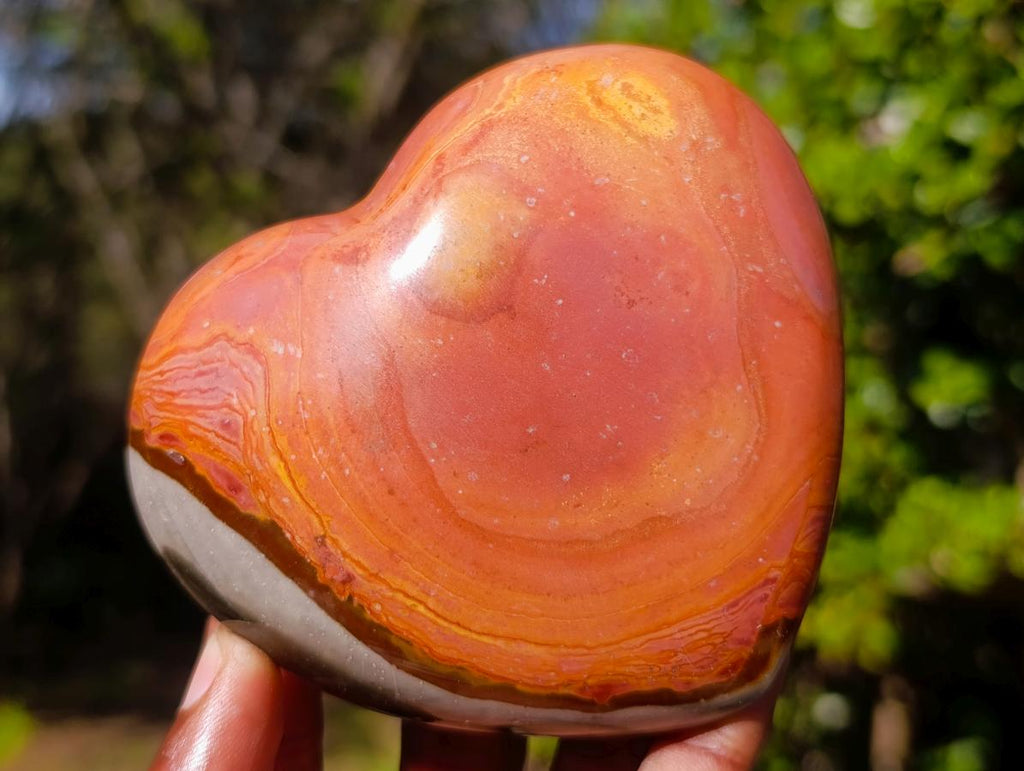 Polished Polychrome Jasper Hearts x 3 From NW Coast, Madagascar - Toprock Gemstones and Minerals 