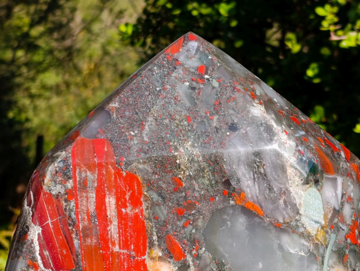 Polished XL Bloodstone Display Crystal Point x 1 From Swaziland - Toprock Gemstones and Minerals 