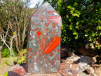 Polished XL Bloodstone Display Crystal Point x 1 From Swaziland - Toprock Gemstones and Minerals 