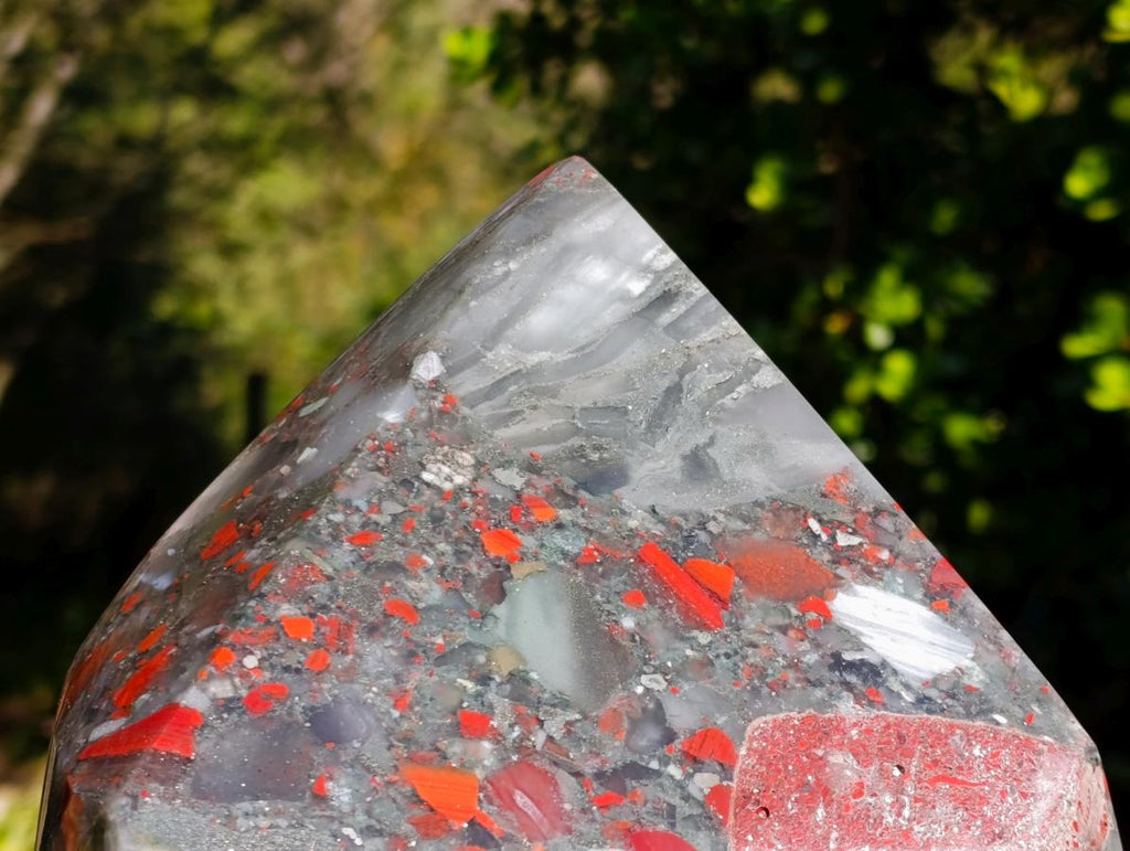 Polished XL Bloodstone Display Crystal Point x 1 From Swaziland - Toprock Gemstones and Minerals 