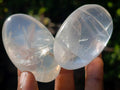 Polished Girasol Pearl Quartz Palm Stones x 24 From Ambatondrazaka, Madagascar - Toprock Gemstones and Minerals 