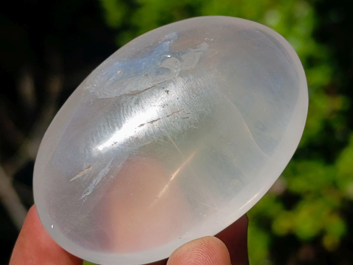 Polished Girasol Pearl Quartz Palm Stones x 24 From Ambatondrazaka, Madagascar - Toprock Gemstones and Minerals 