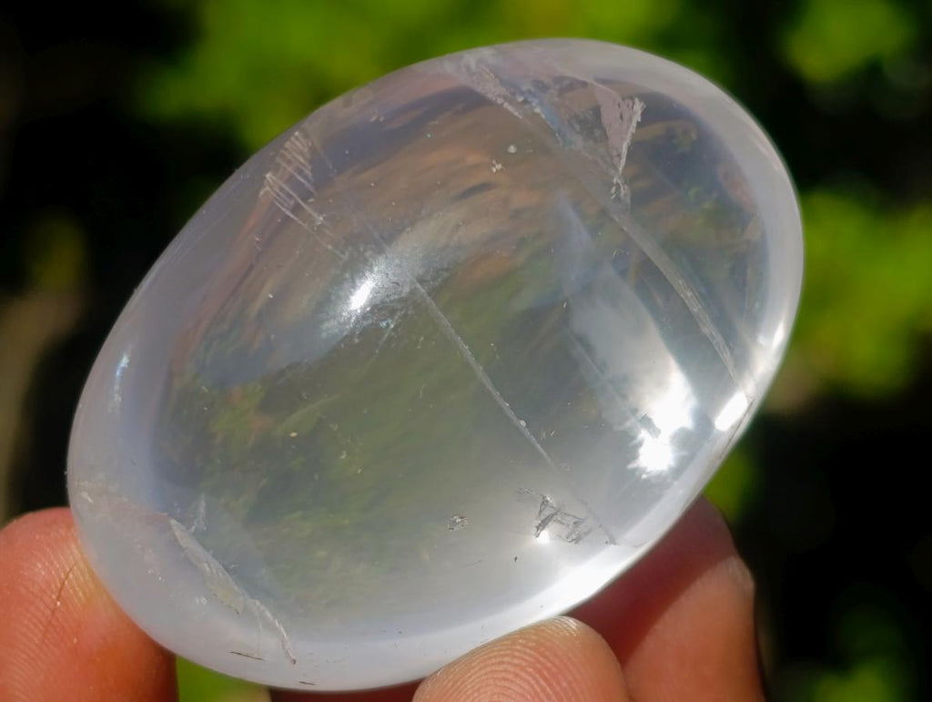 Polished Girasol Pearl Quartz Palm Stones x 24 From Ambatondrazaka, Madagascar - Toprock Gemstones and Minerals 