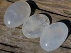 Polished Girasol Pearl Quartz Palm Stones x 24 From Ambatondrazaka, Madagascar - Toprock Gemstones and Minerals 