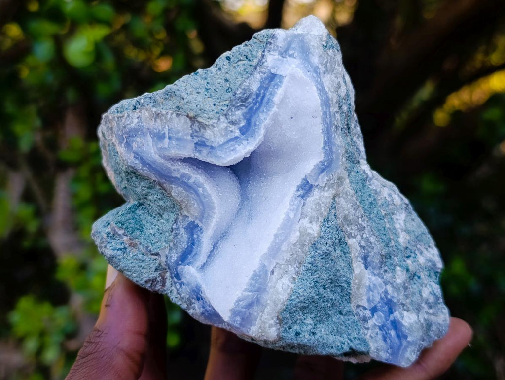 Natural Blue Lace Agate Geodes x 6 From Nsanje, Malawi - Toprock Gemstones and Minerals 