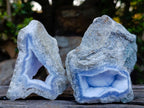 Natural Blue Lace Agate Geodes x 6 From Nsanje, Malawi - Toprock Gemstones and Minerals 