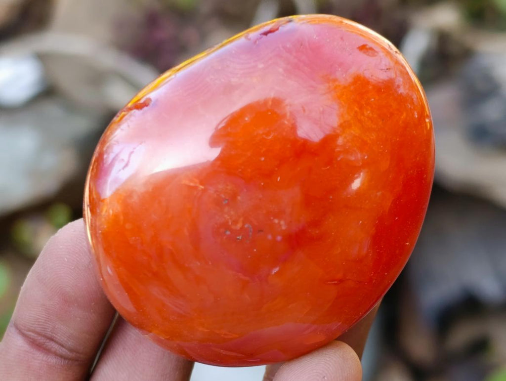 Polished Carnelian Agate Gemstone Galets x 14 From Madagascar - Toprock Gemstones and Minerals 