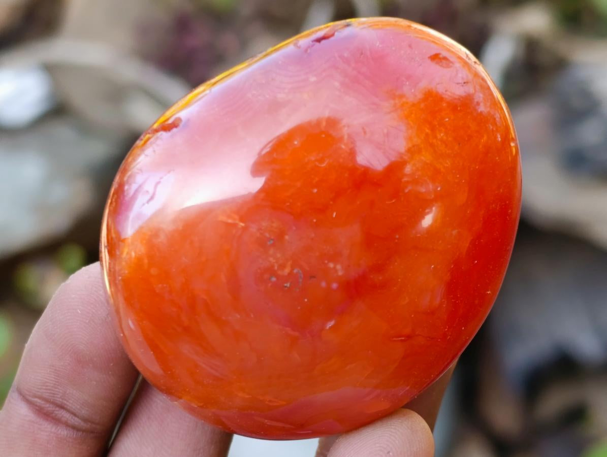 Polished Carnelian Agate Gemstone Galets x 14 From Madagascar - Toprock Gemstones and Minerals 