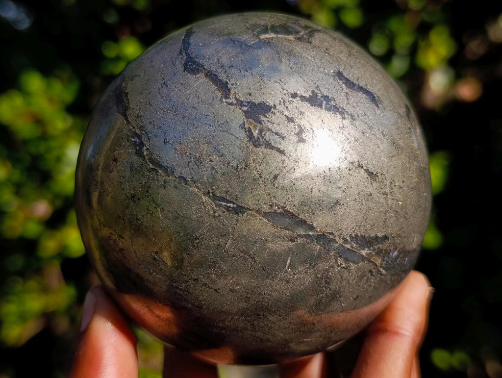 Polished Large Basalt Pharaoh Stone Sphere x 1 From Iron Duke Mine, Zimbabwe - Toprock Gemstones and Minerals 